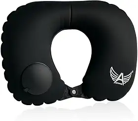 Almofada de Pescoço Inflável para Viagem – Conforto Compacto, Dobrável e Ergonômico 33x24cm