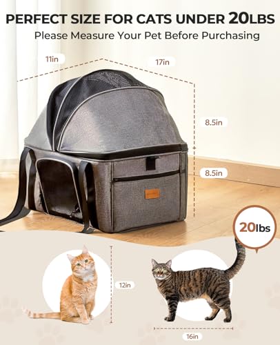 BurgeonNest-Large-Cat-Carrier-for-2-CatsSoft-Sided-Pet-Carrier-for-Large-Cat-20-lbs-Upgrade-Small-Dog-Carrier-Collapsible-Cat-Travel-Carrier-with-Semi-Open-Mode-Canopy-Easy-to-Get-Cat-in