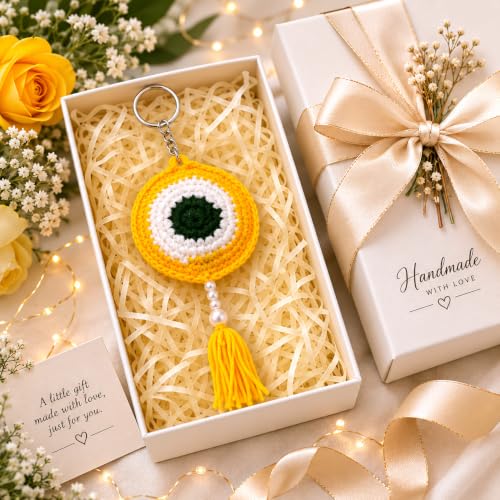 Image of Handmade Crochet Keychain Flower Design