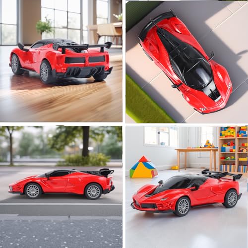 Image of High-Speed Remote Control Car for Kids | Rechargeable Lithium Battery | Type-C Charging | LED Headlights | Red