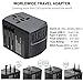 Travel Adapter, Universal Plug Adapter for Worldwide Travel, USB Type-C International Power Adapter, Travel Worldwide Essentials Plug Converter, All in One AC Wall Charger for USA EU UK AUS Asia