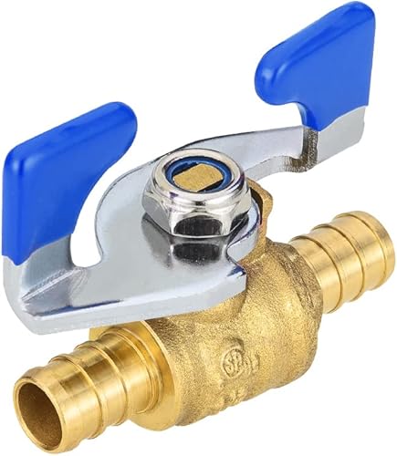 EFIELD Válvula de bola de cierre de 34 de pulgada de Puerto completo Pex para agua potable caliente y fría, con nivel de mariposa, (34 pulgadas)