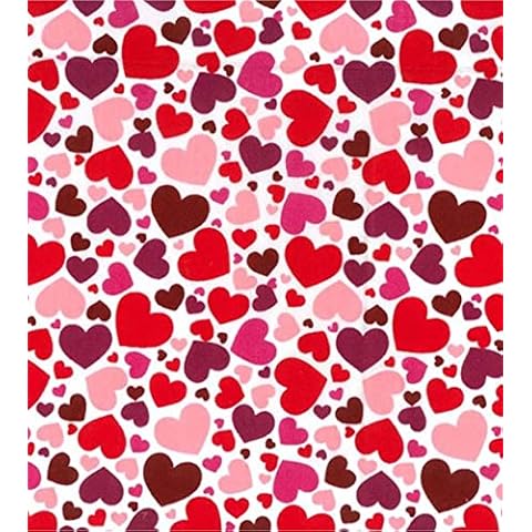 CRS Love Hearts Polycotton Craft Fabric Cover