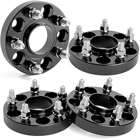 KSP 5x114.3mm Wheel Spacers 25mm Fit for A-c-c-o-r-d Civic CR-V Element Acura CL ILX RSX TLX TSX MDX Forged Hubcentric 64.1mm bore, 12x1.5 Studs Black FOR 5 Lug Tires(4pcs) Cover