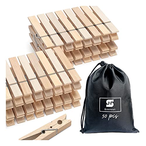 Wooden-Clothes-Pins-Heavy-Duty-Outdoor-Clothespins-for-Hanging-Clothes-Wood-Clips-Large-Close-Pins-Clothing-Pegs-for-Crafts-Clothesline-Laundry-29-Inch-Pack-of-50