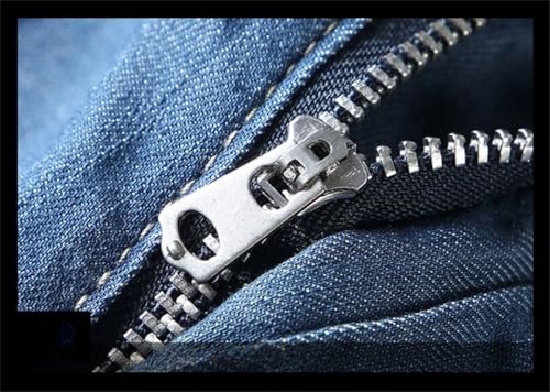 Hndudnff Men Thin Straight Jeans with Pockets Denim Pants Casual Breathable Straight Business Trousers4