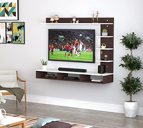 Image of Anikaa Tyson Engineered Wood Wall Mount TV Unit /TV Stand /Wall Set Top Box Stand /TV Entertainment Unit (Wenge White)(Ideal for Upto 55 inch)(D.I.Y)