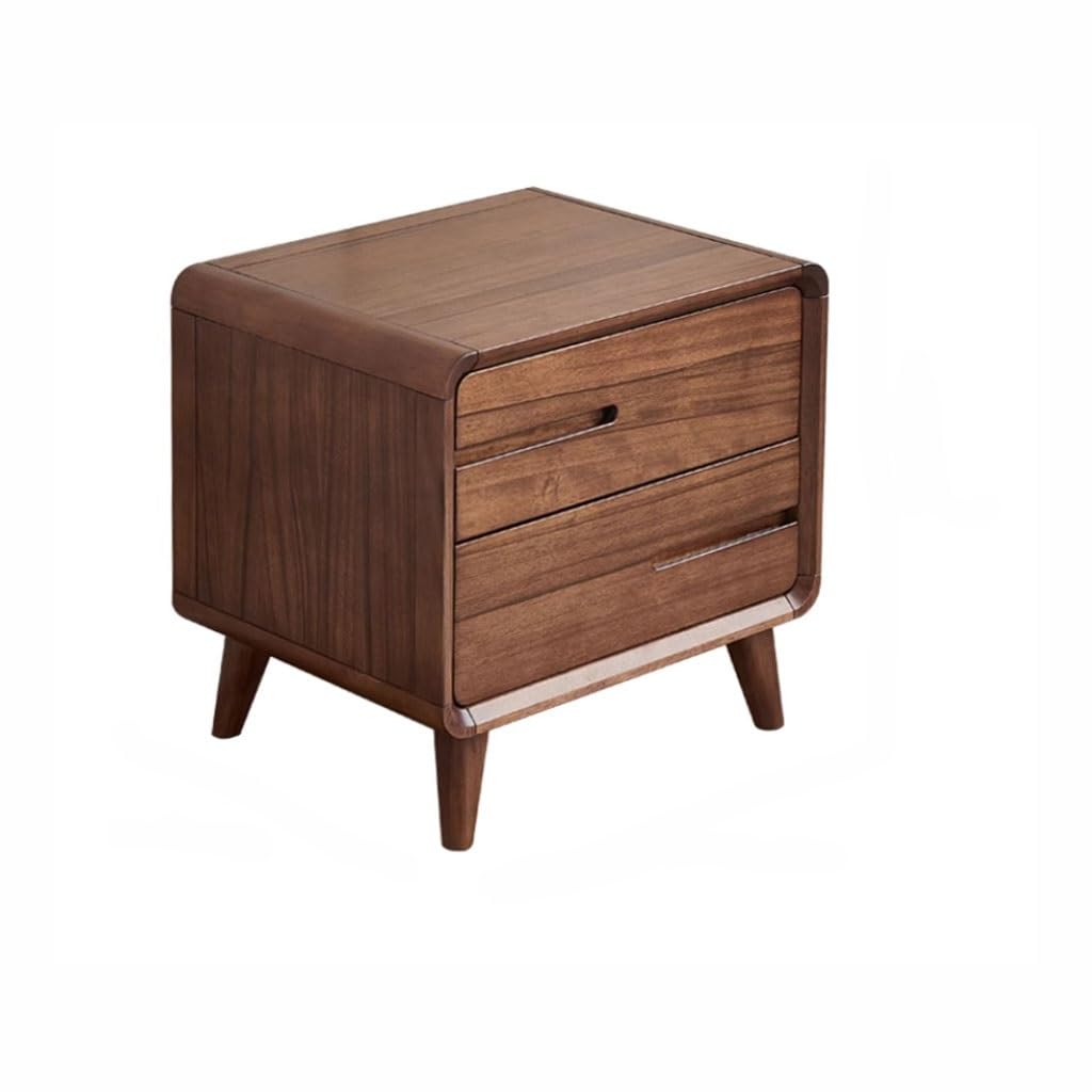 BHGFYXBS Side Tables Bedroom Nordic Black Walnut Bedside Table Bedroom Modern Simple Storage Locker Full Solid Wood Cabinet Bedside Tables