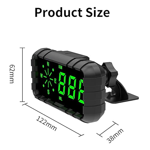 Miniatura 3 de Mulcort Pantalla frontal de coche GPS velocímetro digital brújula con pantalla LED de 4.2 pulgadas, soporte de alarma de sobrevelocidad, fatiga de