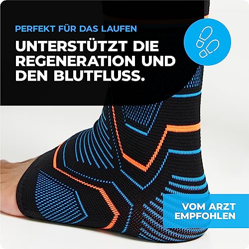 VITTO Sprunggelenkbandage, Fußbandage bei Bandschäden, Schwachen Gelenken, Verstauchtem Gelenks und Arthritis, Erholung,Plantarfasziitis,Schmerzlinderung (Hulle, L)