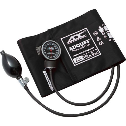 ADC 720-12XBK Aneroid Sphygmomanometer, Large Adult, Black