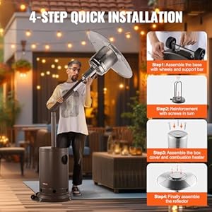 Vevorpatioheaterforoutdooruse50000btupropaneheatertallhammeredwithroundtabledesignmetalburnerandwheelsfixedoutdoorpatioflameheaterforpatiopartybackyardgardenbronze Urban Country Home Decor Vevor patio heater for outdoor use 50000btu propane heater tall hammered with round table design metal burner and wheels fixed outdoor patio flame heater for patio party backyard garden bronze urban country home decor