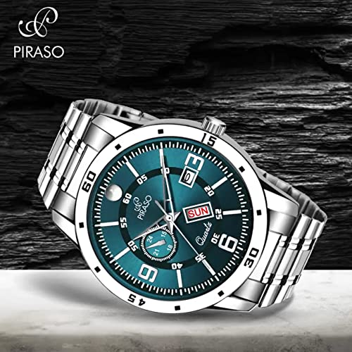 Image of PIRASO Analog Day and Date Working Display MESH Strap Watch for Men & Boys