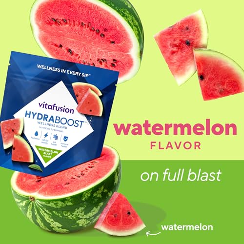 Vitafusion Hydraboost Drink Powder Packets, Electrolytes Support Daily Hydration, Vitamins Support Cellular Energy & Immune Health, Prebiotic Fiber Supports Gut Health, Watermelon Blast, 15 Sticks - image 5