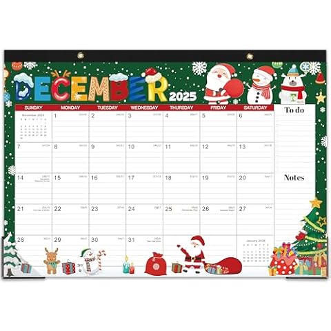 2025 Desk Calendar - Desk Calendar 2025, 17"×12", Jan.2025 - Dec.2025, 12 Monthly Calendar 2025 with Corner Protectors - 12 Different Themes Cover