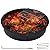 GarveeLife Fire Pit Ring with Grill Grate, 36" x 36" x 7.8" Steel Firepit Cooking Ring, Black, Round, Wood Compatible