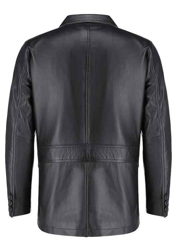 Image of TLC Genuine Leather Blazer Men | Notched Collar Classic Gentleman Style Leather Coats for Men