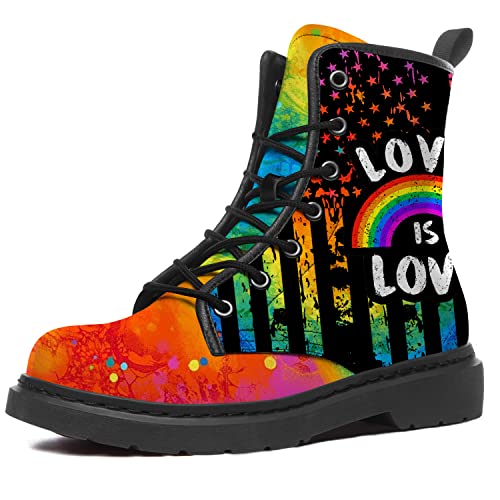 Customized Boots for Women Men Combat Boots Vegan Leather Round Toe Work Boots Gifts for Her,Him2