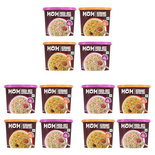 Image of MOM - Meal of the Moment, Instant Meals Pack of 6 Veg Biryani with Shahi Gravy, and 2 Fried Rice with Schezwan Gravy - Ready to Eat | Instant Food | No Added Preservatives