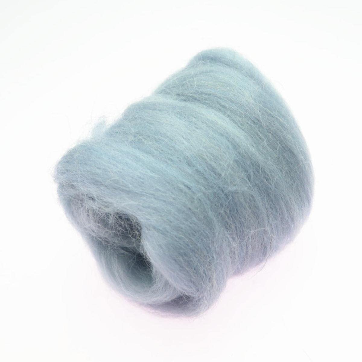 66S Blaue Farbserie Wollfaser zum Nadelfilzen Nassfilzen Wollfilzen Handarbeit Spinnen DIY Bastelmaterialien - 32,200 g