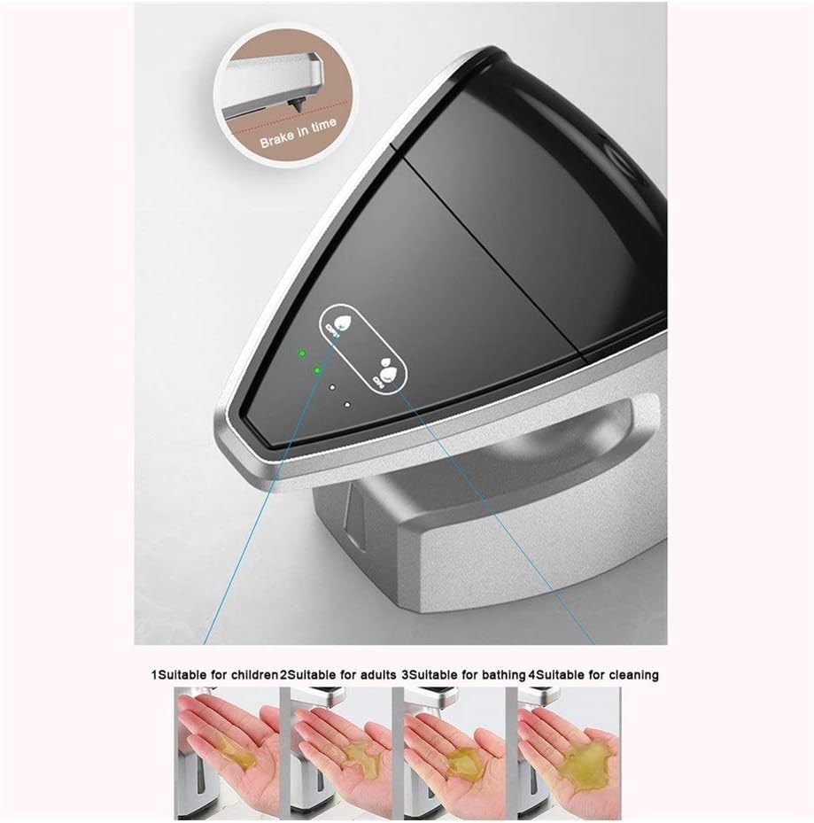 Dispensador automático de jabón con Sensor, 450 ml, sin Contacto, for Escritorio, montado en la Pared, con Sensor infrarrojo Inteligente, dispensador de jabón en Botella vacía(Silver)