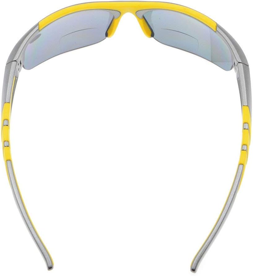 Eyekepper TR90 Unbreakable Sports Bifocal Half Rimless Sunglasses Baseball Running Fishing Driving Golf Softball Hiking Grey Frame Grey Lens +2.25