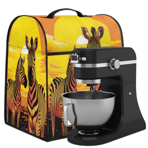 Coffee Maker Cover Abstract Africa Zebra Kitchen Appliance Covers Small Appliance Covers Blender Cover Juicer Cover Dust Covers for Kitchen Appliances with Top Handle and Pockets,Washable,C6