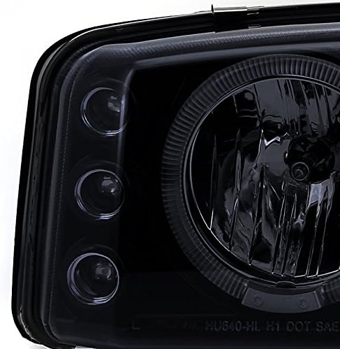 Spec-D Tuning 2LHP-DEN00G-TM Yukon Denali Xl Dual Halo Projector Glossy Black Housing Headlights
