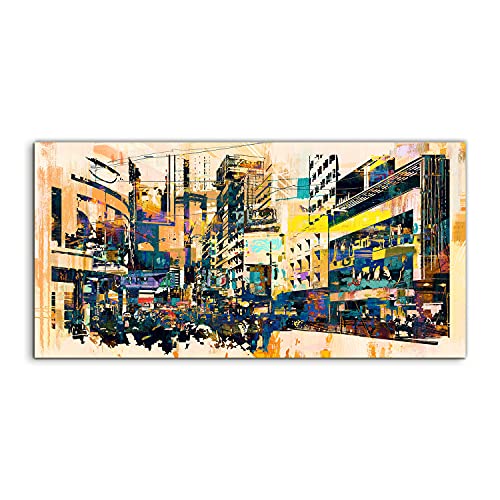 Acryl art photo city street abstraction Coloray tableau acrylique deco salon 100x50