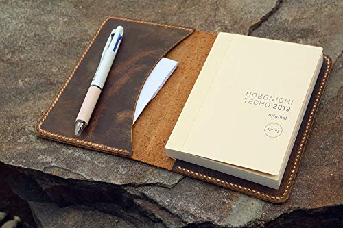 Personalized distressed leather hobonichi techo cover vintage rustic leather hobonichi A5 A6 cousin cover HAX05S3