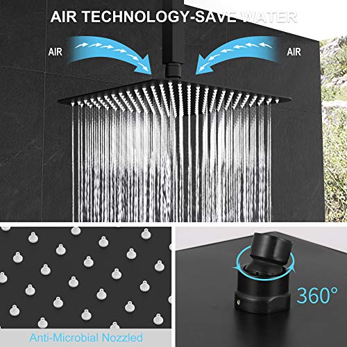 Ceiling Mounted Shower System,Suncleanse 10 Inches Shower Faucet Square Rain Shower Head with Handheld Spray,High… - Image 4