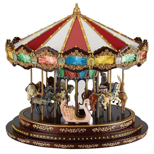 Mr. Christmas Marquee Deluxe Carousel Musical Animated Christmas Decoration, LED Lights, Plays 20 Songs, 15 Inch, Multi-Color
