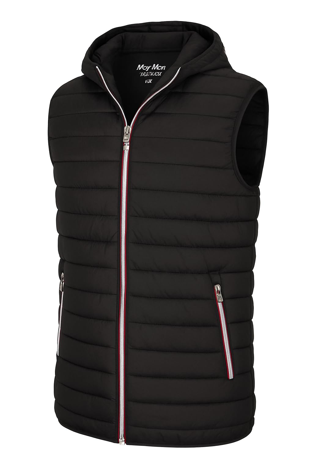 True Face (, 2XL) Mens Padded Gilet Bodywarmer Vest Hooded Waistcoat Black