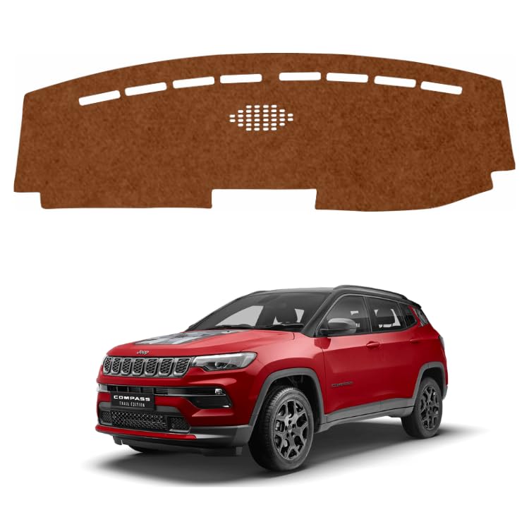 Image of Car Dashboard Cover Compatible with Jeep Compas 2021-2025, Compas Accessories, car Dashboard mat, Anti-Slip Dashboard Cover, Dash Board Cover