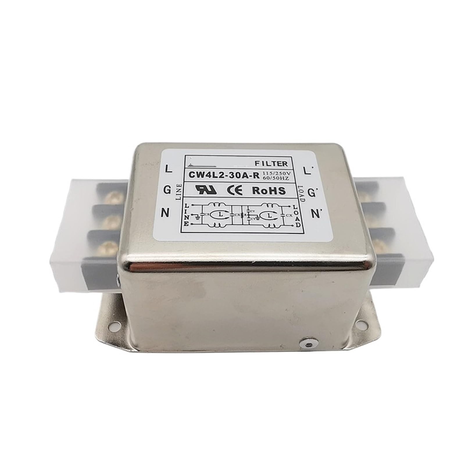 WBBAYDRFR Single-Phase Terminal Block Power Filter CW4L2-10A-R 220V 10A 20A 30A(CW4L2-30A-R 30A)