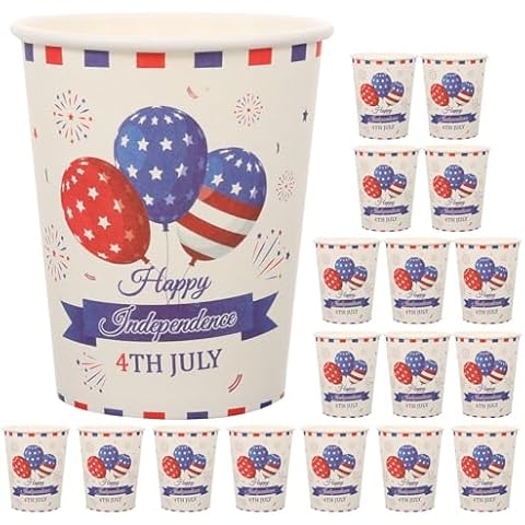Healvian American Flag Disposable Paper Cups Cover