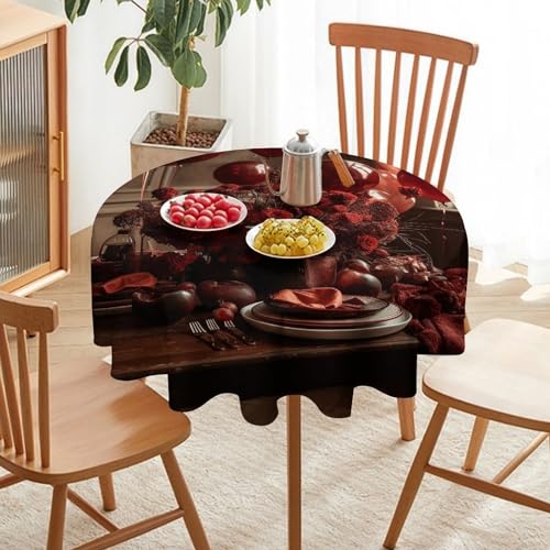 Nappe de table ronde imperméable 127x127 lavable en machine - 6