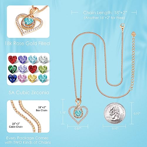 Wedding Gifts Anniversary For Her Birthday Necklaces For Wife From Husband Valentines Day Gifts For Her Jewelry For Women Gifts For Christmas Mothers Day Gifts For Wife Birthday Gift Ideas For Girlfriend I Love You Necklaces Rose Gold(Dec-Turquoise) #TOP3