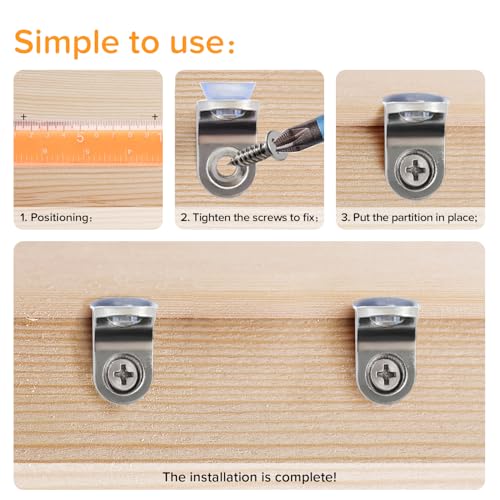 Lyeteung 10 PCS 22×14×16.5 mm Zinc Alloy Fixing Glass Shelf Bracket, Pegs Corner Brace Board Holder - Image 4