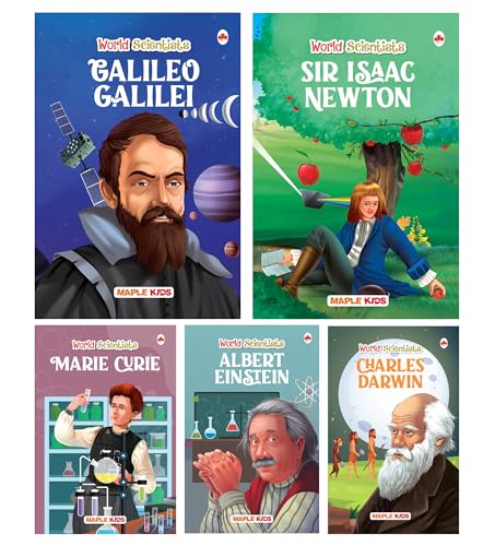 Story Books for Kids (Set of 5 Books) (Illustrated) - World Scientists - Biographies for Children - 6 Years to 10 Years Old - Einstein, Newton, Galileo Galilei, Marie Curie, Charles Darwin