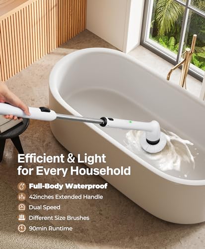 Lyrifine M708 Electric Spin Scrubber, 2024 New Full-Body Ipx7 Waterproof Bathroom Cleaner Brush, Shower Scrubber thumb #1
