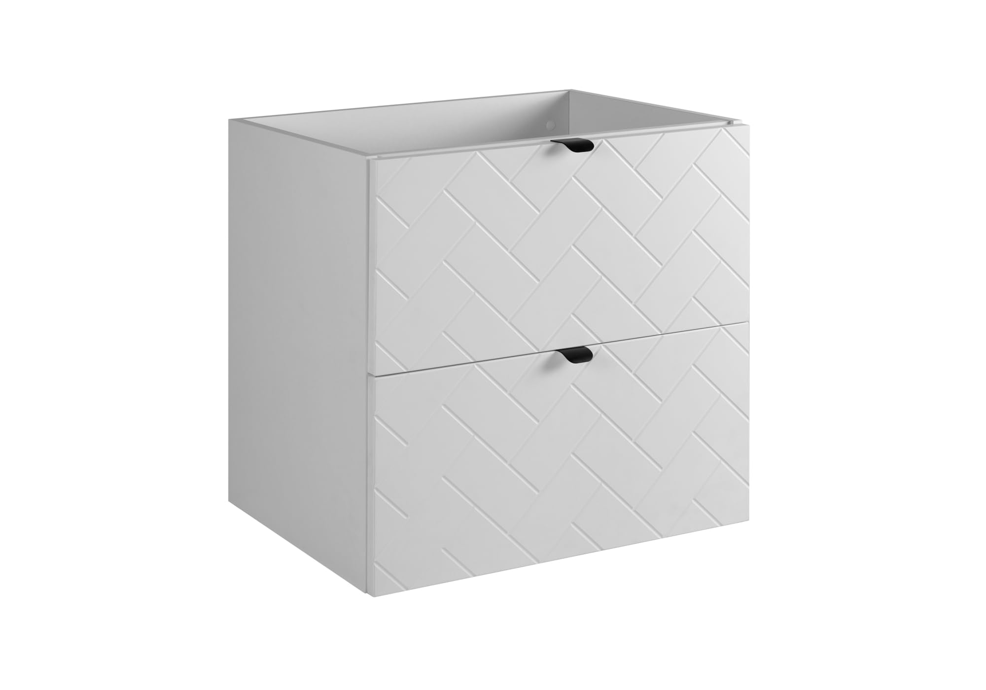 3xE living Mobile Bagno Sottolavabo Sospeso 120 cm, Nero con Maniglia Nera, 120 x 46 x 57 cm