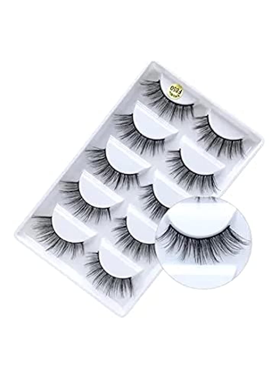 UNIQUE2U Scent House False Eyelashes, 3D Faux Mink Fake Eyelashes Handmade Dramatic Thick Crossed Cluster False Eyelashes Black Nature Fluffy Long Soft Reusable(5 Pairs) (F850)