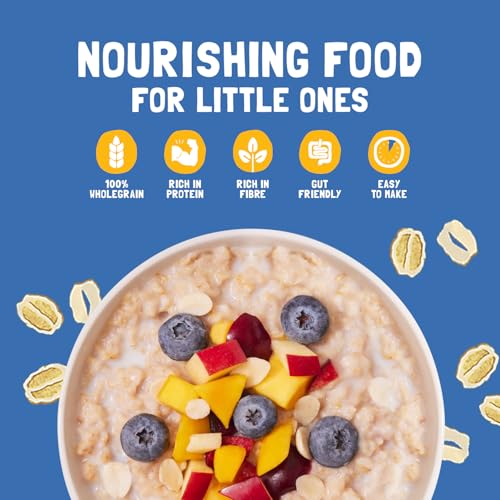 Image of Slurrp Farm Rolled Oats, 100% Natural Wholegrain, High Protein & Fiber, Healthy Food with No Added Sugar, Breakfast Cereal, Healthy Snack, Dalia Porridge, 500g