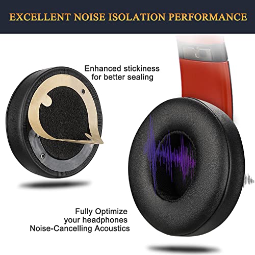Professional-Ear-Pads-Cushions-Replacement-Earpads-Compatible-with-Beats-Solo2-Solo3-Wireless-On-Ear-Headphones-with-Soft-Protein-LeatherStrong-Adhesive-Tape