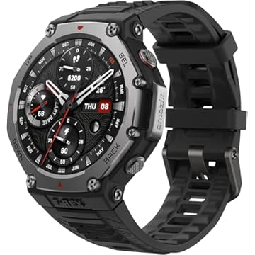 Relógio inteligente militar/robusto Amazfit T-Rex 3 de 48 mm, mapas off-line com GPS, bateria de longa duração, 170 modos de condicionamento físico/esportepara Android ou iPhone (preto)