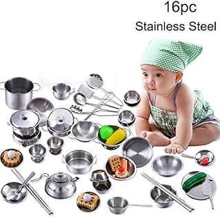 ☀ Dergo ☀Toy,Play house game ,16 Pcs Set Kids Play House Kitchen Toys