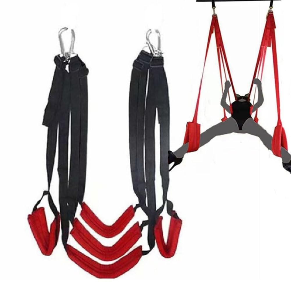 HUNTVE Mueble Columpio de Nylon con 5 Correas Ajustables Asiento Feliz para Parejas