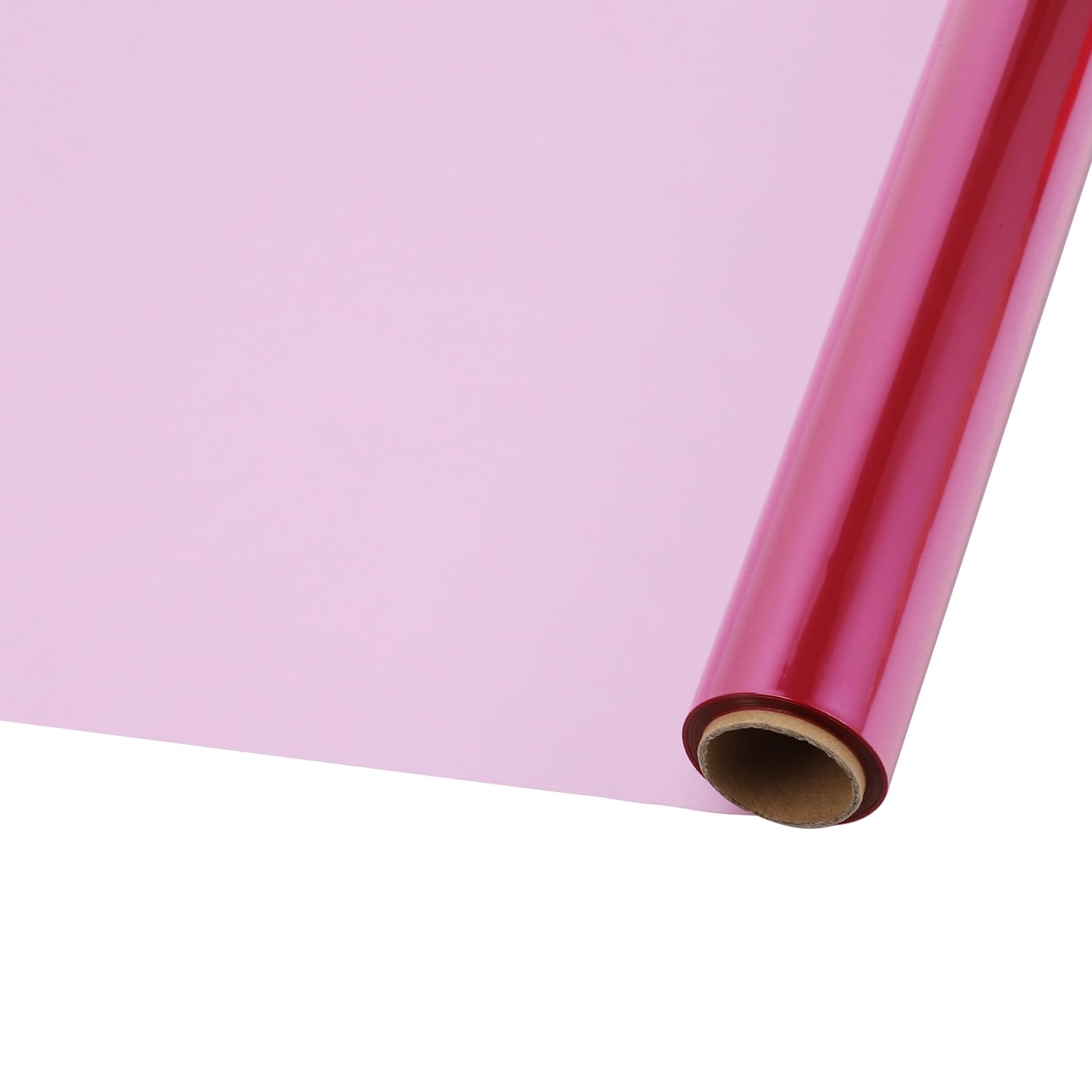 ohfruit Transparent Colored Cellophane Wrap Roll 15.7 In x 98.4 Ft Cellophane Paper Rolls for Gift Baskets, Treats Wrapping, Crafts Project DIY Gift Box Packaging Paper Pink