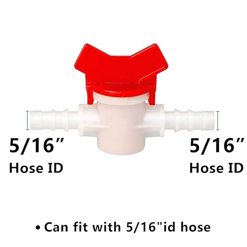 Miniatura 2 de Feelers Válvula de interruptor de riego por goteo, válvula de bola de identificación de manguera de púas de 516 pulgadas para mangueras de riego por